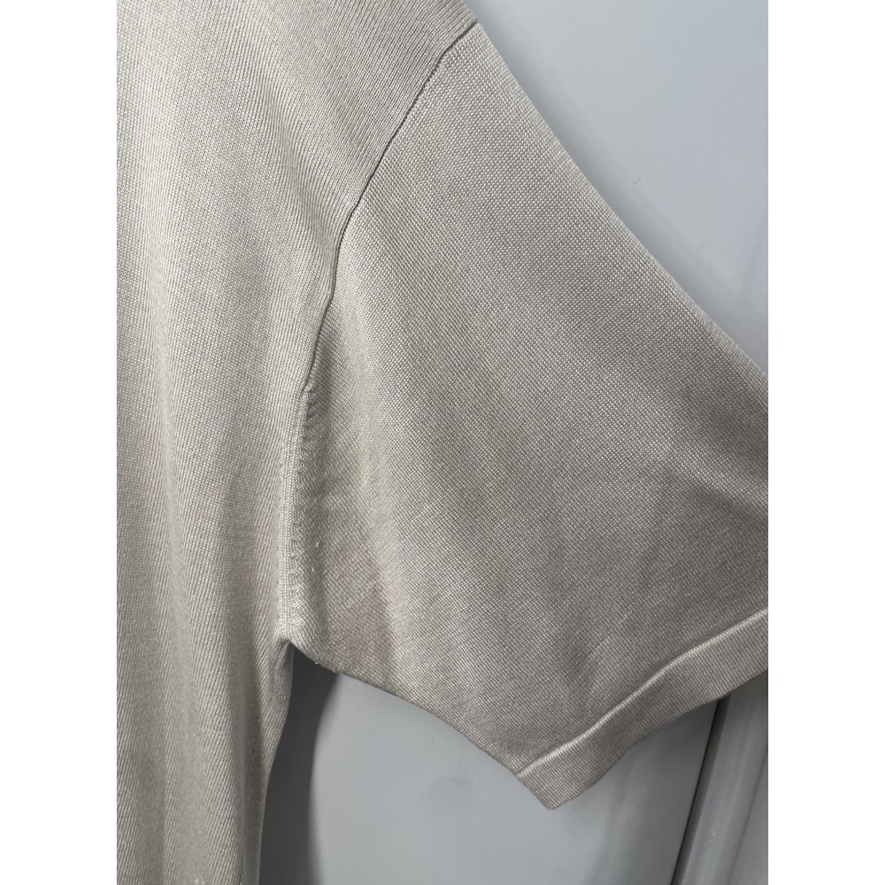 Pronto Uomo 100% Silk Beige Shirt Short Sleeve Unisex Size XL Minimalist Vintage - Picture 4 of 8